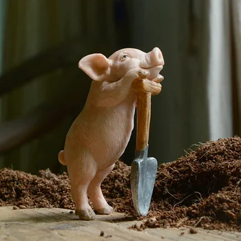 Europa creativă Drăguț rășină porci in miniatura Figurina de masă Meserii zână grădină Simulat animale acasă decorare cadou de Ziua de nastere
