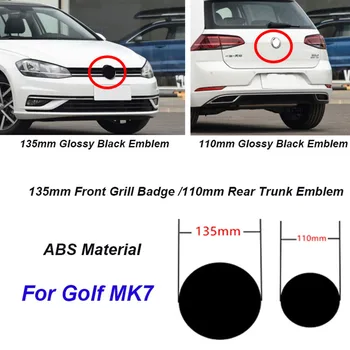 Decorare auto 135mm 110mm ABS Masina grila Fata Insigna Auto Accesorii Portbagajul din Spate Emblema Logo-ul pentru Golf MK7 negru Lucios /mat