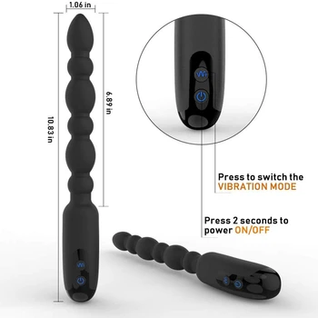 Zerosky Margele Anal Plug Vibrator de Masaj Și Relaxați-vă Fund 7 Frecvența de Vibrație de Încărcare USB IPX6 Impermeabil Sex Anal Jucarii