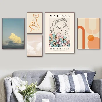 Matisse Abstractă Nordic Epocă Poster Semn De Pace Nor Wall Art Print Panza Pictura Pe Perete Poza Pentru Living Decorul Camerei