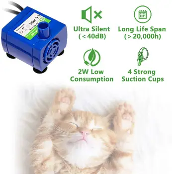 Pompa de apa Lumină LED-uri de animale de Companie Pisica Fantana de Apa cu Motor Accesorii de Înlocuire pentru Pisica Flori Castron de Băut Apă Dozator