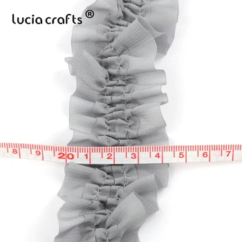 Lucia Meserii 2yard/lot 35mm Panglici Elastice Sifon DIY Frizură Îmbrăcăminte Fata de Dantelă banda de Păr Material N0515