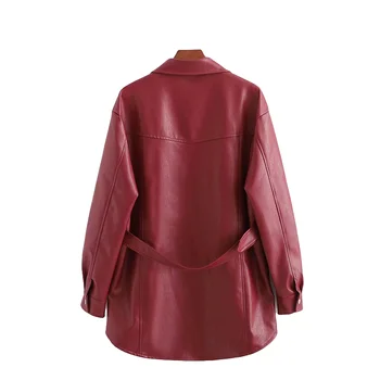 Vintage femei din piele faux blana 2020 moda doamnelor eșarfe elegante jacheta streetwear feminin buzunar outercoat fată chic haina