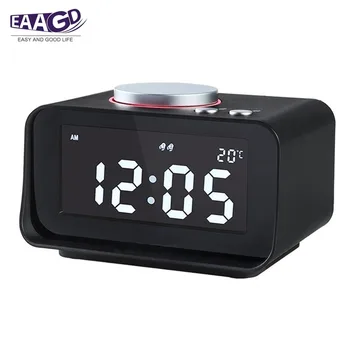 Ceas cu Alarmă Digital Radio FM Tare Ceas cu Alarmă cu Alarmă Dublă ,AUX in și două Porturi USB de Încărcare,Luminozitate Dimmer Lumina de Noapte