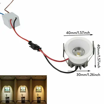 Mini 3W LED COB Încastrat Plafon Jos Bec Înlocui 30W Lampa cu Halogen + LED Driver Negru/Alb Shell 110V 220V 85-265V