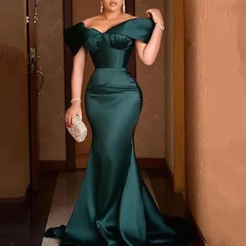 Dineu Elegant Rochie Sexy De Pe Umăr Ciufulit Sirena Robă Lungă Femme Africane Plus Dimensiune Cutat Nunta Rochie Formale