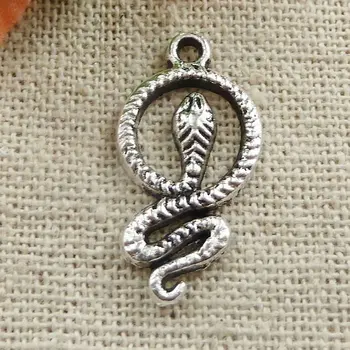 240 de bucăți de argint tibetan șarpe farmece 23x12mm #104