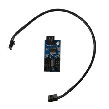 Placa de baza Placa de baza USB 9Pin Interfață Antet Splitter 1 la 2 Cablu de Extensie Extender Adaptor 9-Pin HUB USB Conectori