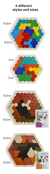 Hexagonal din Lemn, Puzzle-uri Joc de IQ Jucarii Educative Copii Adulți Tangram Bord Montessori Jucarii si Cadouri Interesante Schimbătoare de Puzzle
