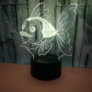 Producătorii de Vânzări Directe De Pește 3d de Noapte Led-uri Lampa de Birou Noptiera de Învățare de Iluminat Decorative Creative 3d Lampă de Masă