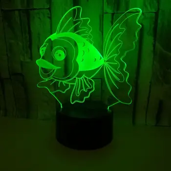 Producătorii de Vânzări Directe De Pește 3d de Noapte Led-uri Lampa de Birou Noptiera de Învățare de Iluminat Decorative Creative 3d Lampă de Masă