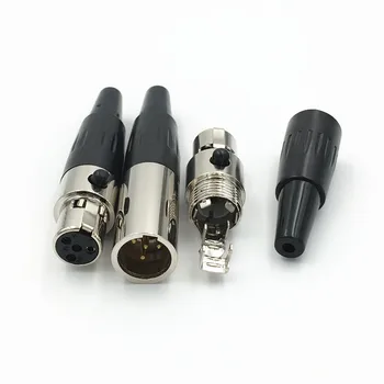 100buc Mini XLR 3 4 5 6 Pin Plug de sex Masculin / de sex Feminin Adaptor Jack Mic XLR pentru Lipit microfon Microfon Audio Conector de Cablu