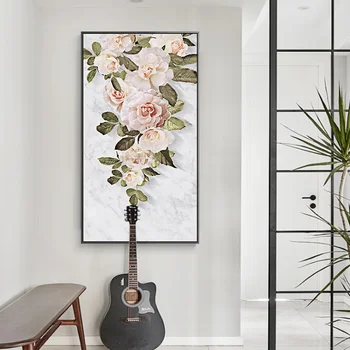 Nordic Proaspete de Trandafiri Roz panza pictura alb postere de imprimare de frumusete modern decor de perete de arta imaginile pentru camera de zi dormitor culoar