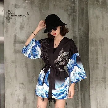 Kimono Japonez Haine De Vară Pe Plajă Cămăși Tradiționale Femeie Harajuku Sus Cardigan Vrac Casual Din Asia Costum Yukata Haina Japonia