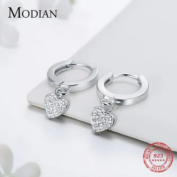 Modian Nou De Lux Solid 925 Sterling Silver Hearts Stele Legăna Cercei De Moda De Argint Bijuterie Pentru Femei Nunta Cercei Cadou