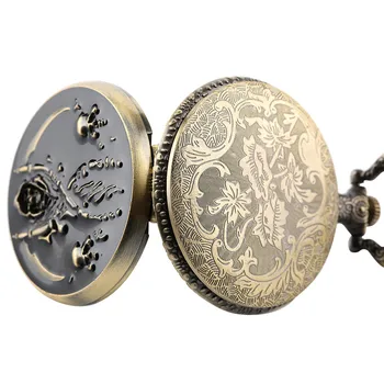 Steampunk Ceas de Buzunar Pirat Craniu de Afișare Acoperire Colier Pandantiv Ceas Cool Ceas de Cadouri pentru Barbati, Femei reloj de bolsillo