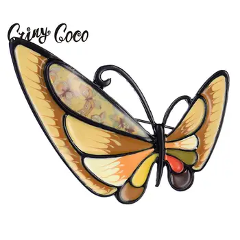 Cring Coco 2019 Smalt Colorat Fluture Brosa pentru Fete Rochii de Desene animate pentru Copii Aliaj de Insecte Broșe Petrecere de Nunta de Decorare