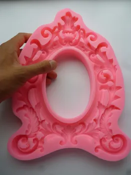 Nou! Am Oglinda / ramă de turnare 3D mucegai silicon decorare tort mucegai fondante mucegai