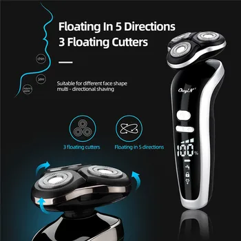 4 in 1 aparat de Ras Electric Pentru Bărbați, Barba, Nas Trimmer cu Acumulator de Tuns Parul Facial de Curățare Perie Impermeabil Tăietor de Păr LED Display