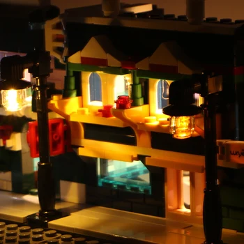 4 în 1 Led Light Set Bloc Stradă Oraș Lumina Plafon Model de Lampa Decor USB Casa DIY Jucării lego