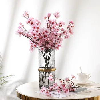 Artificiale Peach Blossom Buchet De Decorațiuni Interioare, Accesorii Aranjament De Flori False Prune Meserii Bonsai Nunta Bunuri De Vacanță