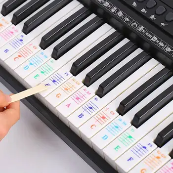 Zebra Colorat 61/88 cheie Pian Electronic Tastatură Tastatură de Pian Notă Autocolant transparent pentru clapele Albe de Pian Elevul practică