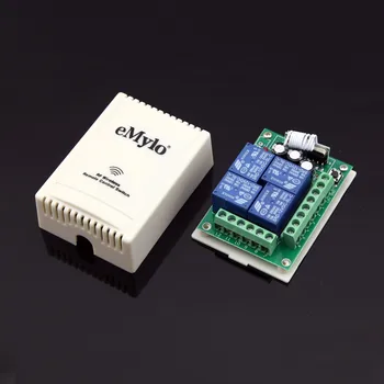 EMylo DC 12V Smart Wireless RF Control de la Distanță Comutator de Lumină 433Mhz Auto-blocare 2X Negru&Alb Tip Transmițător 4-Canal de Releu