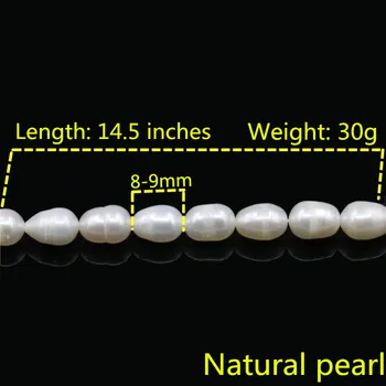 8-9mm Alb, Violet, Galben, Negru Orez Forma Natural de Apă dulce Pearl Margele Vrac Bijuterii Accesoriu Pentru Colier Bratara