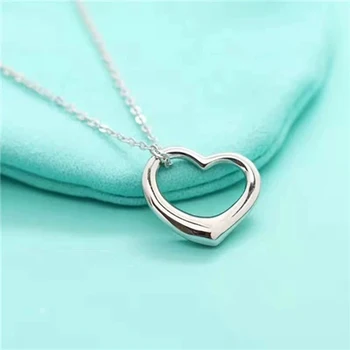 Trendy Brand de Bijuterii de 1:1 S925 argint Inima Deschisă Pandantiv Coliere pentru Femei Fata Doamnelor de Ziua Îndrăgostiților Cadou