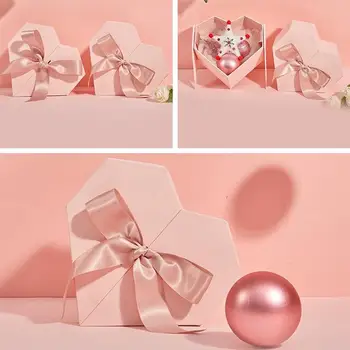 1 buc Inima în Formă de Cutie de Cadou de Crăciun Creative speță Cutie de Bomboane de Ziua Îndrăgostiților Cutie de Cadou