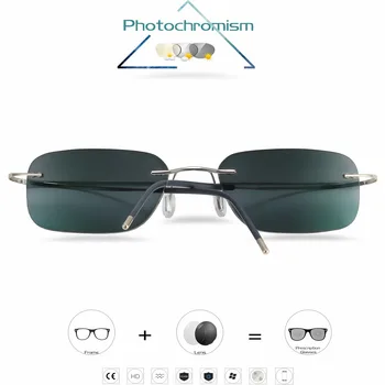 Moda de înaltă calitate din titan ultra light unisex fara rama de ochelari de soare retro anti-albastru decolorarea ochelari de citit