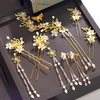 Antică Chineză Tradițională Ac De Par Ac De Păr Stick Par Mireasa, Accesorii De Nunta Chineză Cap Frizură Mireasa Bijuterii Ornament