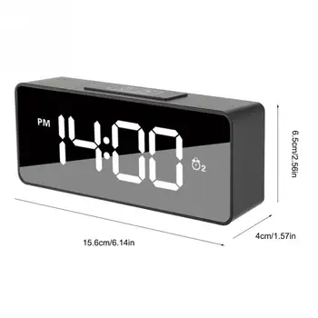 NOUL LED Oglindă Ceas Deșteptător Digital Snooze Ceas de Masa Electronice Timpul de Afișare a Temperaturii Acasă Decor Ceas cu LED-uri Ceas Deșteptător