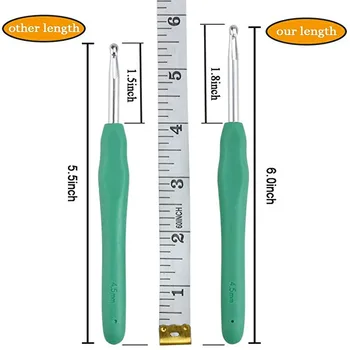 14pcs 2mm(B)-10mm(N) Croșetat Cârlig Set cu Cazul Ergonomic din Cauciuc Extra Lungi Tricotat Ace de Prindere Moale Cârlige pentru Artrită