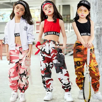Moda Copii Jazz Dans Costume Pentru Fete Hip Hop, Dansul Strazii Costume Vesta Pantaloni Copii Performanță Dans Haine