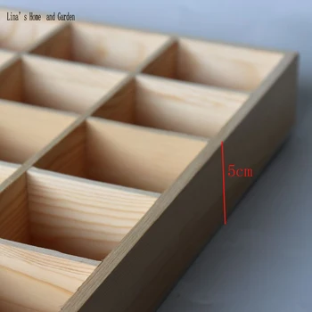Primitive de organizare depozitare din lemn masiv cutie cu 20 egale separatoare