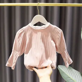 Fetita Bottom Tricou Copii 2020 Toamna Îmbrăcăminte coreeană Versiunea Noua de Fata cu Bule de Aer Sleeve T-Shirt