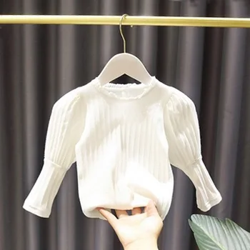 Fetita Bottom Tricou Copii 2020 Toamna Îmbrăcăminte coreeană Versiunea Noua de Fata cu Bule de Aer Sleeve T-Shirt