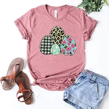 Supradimensionate, Haine Carouri & Leopard Femei T-shirt Ouă de Paști Drăguț Maneca Scurta de Vara Tricouri Streetwear Femei Nedefinit de Paște