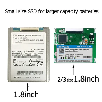 Noul SSD 32G 64G 128G 256G 512G 1TB Pentru Ipod classic 7Gen Ipod video 5 Înlocui MK3008GAH MK8010GAH MK1634GAL Ipod HDD instrument gratuit