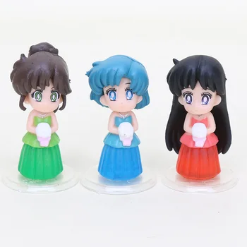 6pcs/set Sailor Moon Tsukino Usagi Printesa Serenity Minako Aino Venus Mercur Hino Rei Jupiter PVC Acțiune Figura Jucării 7cm