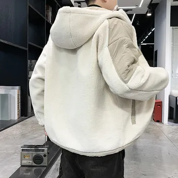 2020 Iarna Noua Moda Mozaic cu Gluga Hanorac Barbati Polar Fleece Jacket Îngroșa Casual Cald Haina Plus Dimensiune M-5XL