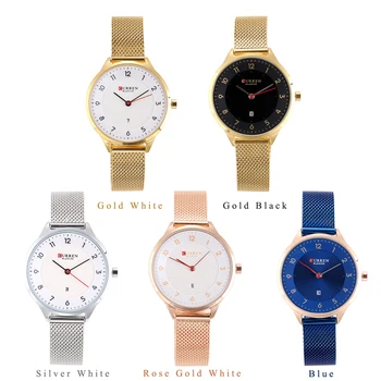 CURREN, Ceas de Moda pentru Femei Albastre Femei de Cuarț Bratara Ceasuri de Lux Casual Impermeabil Ceas de mână de sex Feminin Ceas Cadou pentru Soția