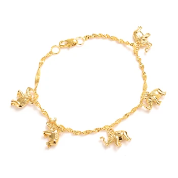 8.26 inch drăguț fete Brățară Femei de Aur elefant atarna Bratari Bijuterii Lanț de Mână Arabe Articole copii bijuterii cel mai frumos cadou