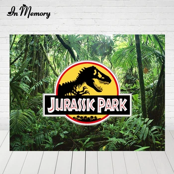 Înmemoria Parcul Jurassic Dinozaur Petrecere Fundaluri Pentru Studio Foto Pădure Verde Băieți Petrecere Fotografie Medii 7x5ft