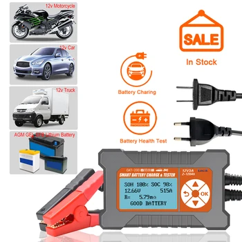 Baterie auto Tester Analizor Incarcator 12V 3A 2-120AH Display LCD Duce-Aicd Inteligent Inteligent Automat Analizor Baterie Noua