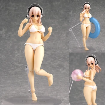 Anime Figura Sexy Super Sonico Figma SP-051 costum de Baie Ver. PVC Figura de Acțiune de Colectare de Jucării Model de Papusa Cadouri 14CM