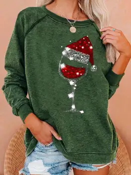 WEPBEL Femei, Plus Dimensiune Jachete Casual Liber de Crăciun Hanorace Imprimate Topuri Casual Lână cu Mâneci Lungi Pulovere