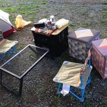 Pliabil portabil BARBECUE Rack foc de Tabara Masa pentru Gatit Camping Grătar Portabil Camping în aer liber, Grătar Accesorii