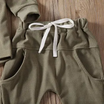 Copilul Copii Băieți Fete Copii Simplu Maneca Lunga Culoare Solidă Topuri+Bowknot Pantaloni Funduri Pyjama Set
